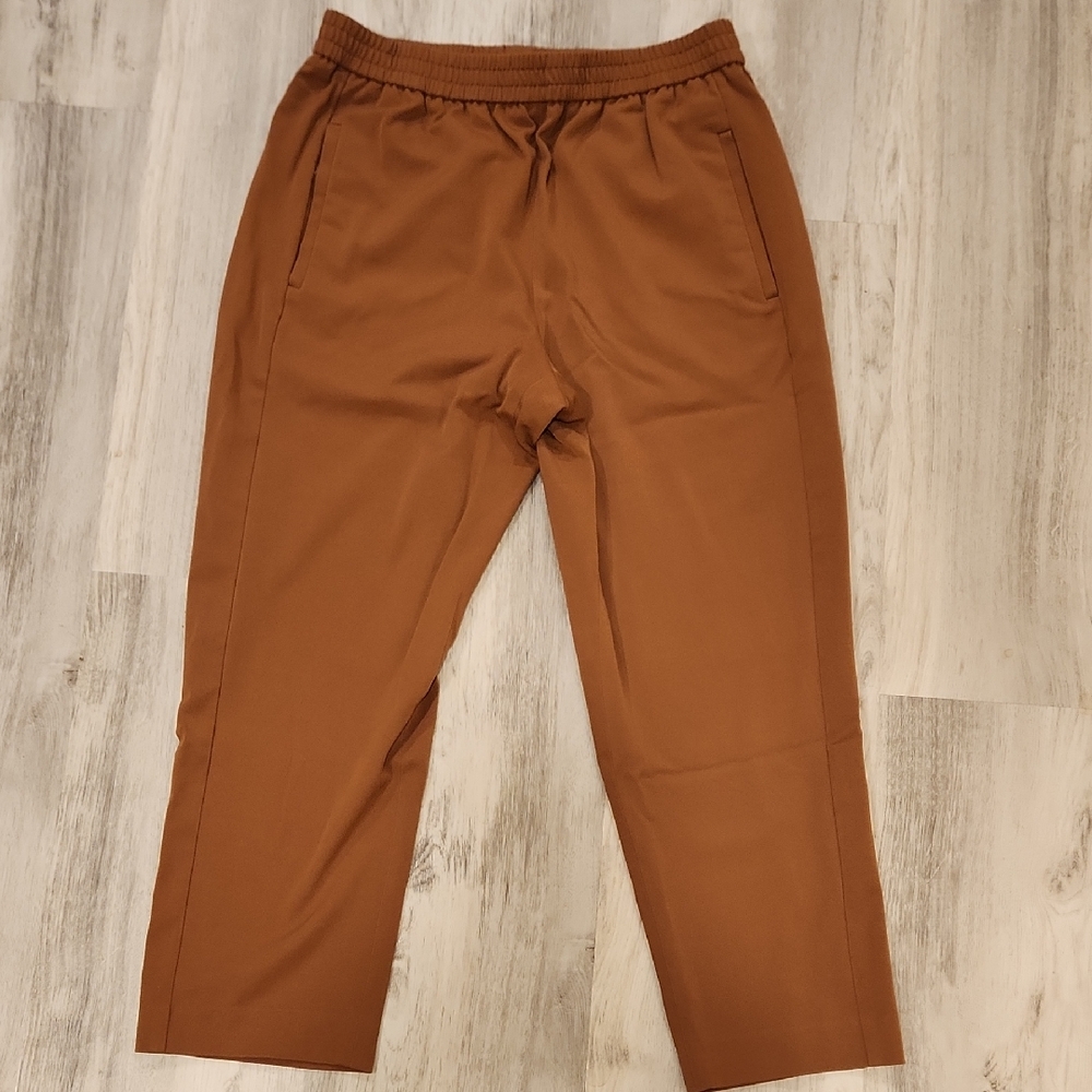Calvin Klein Brown Pants with Elastic Waistband and Relaxed Fit Medium